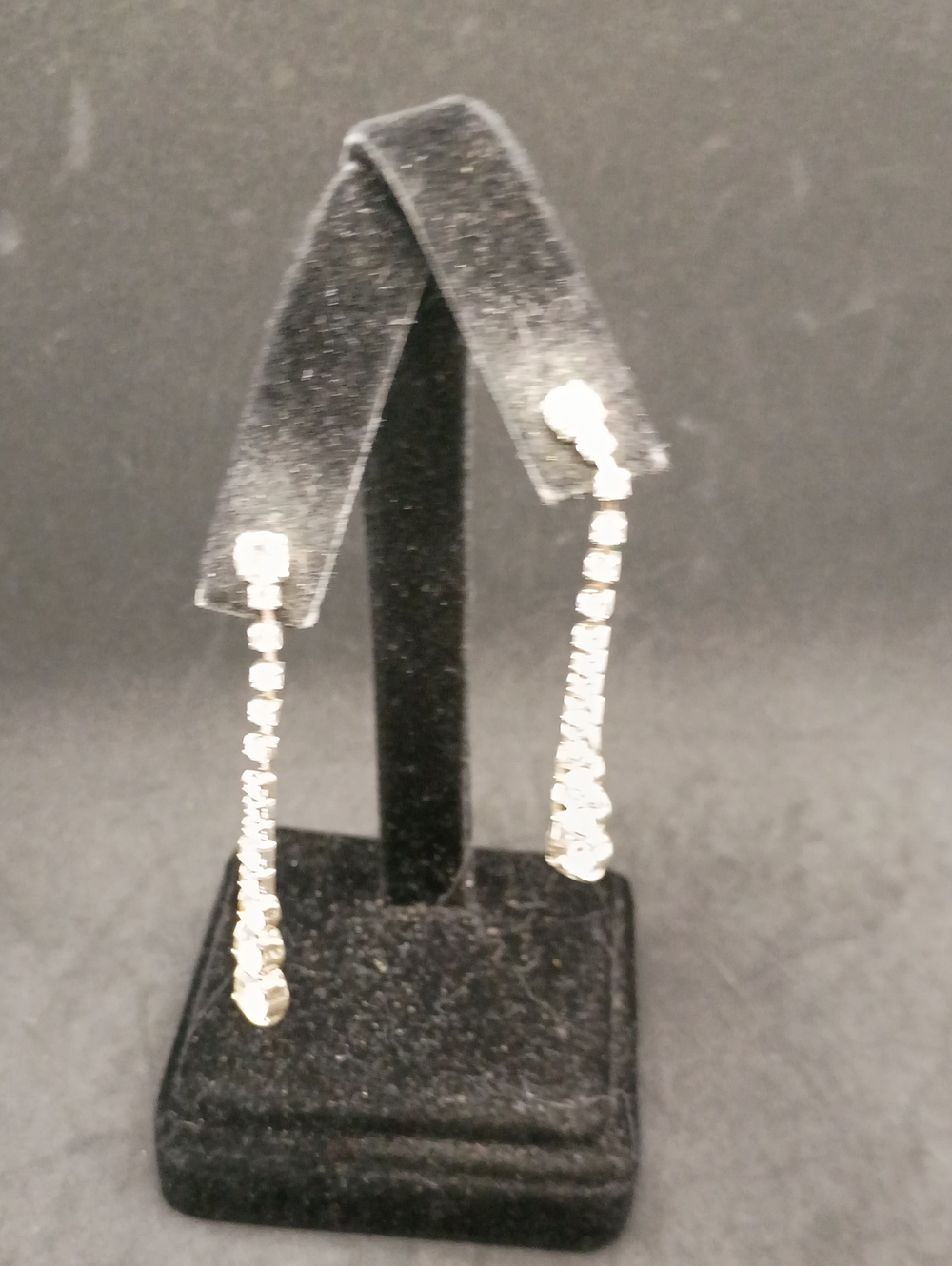 Dazzling Silver Crystal Linear Drop Earrings